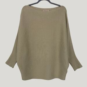 Philosophy Beige & Gold Metallic Knit Sweater